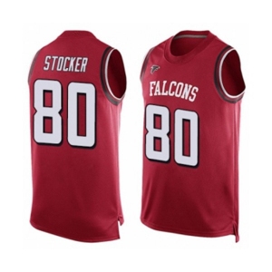 Men's Atlanta Falcons #80 Luke Stocker Limited Red Player Name & Number Tank Top Football Jersey