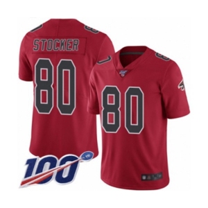 Men's Atlanta Falcons #80 Luke Stocker Limited Red Rush Vapor Untouchable 100th Season Football Jersey