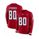 Men's Atlanta Falcons #80 Luke Stocker Limited Red Therma Long Sleeve Football Jersey