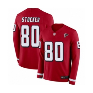 Men's Atlanta Falcons #80 Luke Stocker Limited Red Therma Long Sleeve Football Jersey