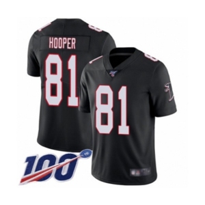 Men's Atlanta Falcons #81 Austin Hooper Black Alternate Vapor Untouchable Limited Player 100th Season Football Jersey