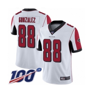 Men's Atlanta Falcons #88 Tony Gonzalez White Vapor Untouchable Limited Player 100th Season Football Jersey