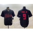 Men's Atlanta Falcons #9 Michael Penix Jr. Black With Patch Cool Base Stitched Baseball Jersey