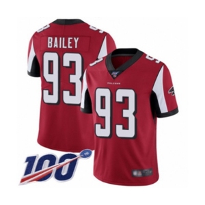 Men's Atlanta Falcons #93 Allen Bailey Red Team Color Vapor Untouchable Limited Player 100th Season Football Jersey