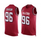 Men's Atlanta Falcons #96 Tyeler Davison Limited Red Player Name & Number Tank Top Football Jersey