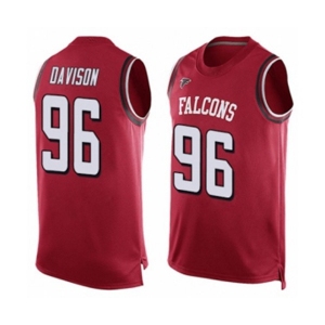 Men's Atlanta Falcons #96 Tyeler Davison Limited Red Player Name & Number Tank Top Football Jersey