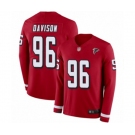 Men's Atlanta Falcons #96 Tyeler Davison Limited Red Therma Long Sleeve Football Jersey