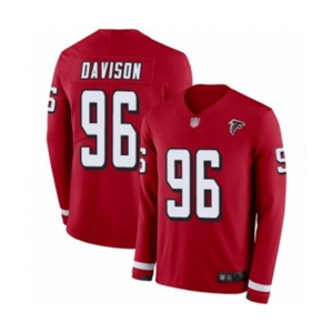 Men's Atlanta Falcons #96 Tyeler Davison Limited Red Therma Long Sleeve Football Jersey