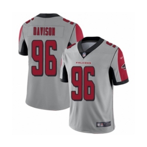 Men's Atlanta Falcons #96 Tyeler Davison Limited Silver Inverted Legend Football Jersey