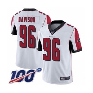 Men's Atlanta Falcons #96 Tyeler Davison White Vapor Untouchable Limited Player 100th Season Football Jersey