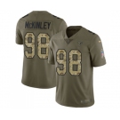 Men's Atlanta Falcons #98 Takkarist McKinley Limited Olive Camo 2017 Salute to Service Football Jersey