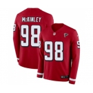 Men's Atlanta Falcons #98 Takkarist McKinley Limited Red Therma Long Sleeve Football Jersey