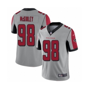 Men's Atlanta Falcons #98 Takkarist McKinley Limited Silver Inverted Legend Football Jersey