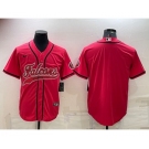 Men's Atlanta Falcons Blank Red With Patch Cool Base Stitched Baseball Jersey