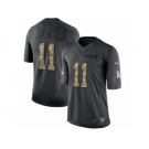 Men's Nike Atlanta Falcons #11 Julio Jones Limited Black 2016 Salute to Service NFL Jersey