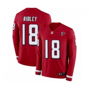 Men's Nike Atlanta Falcons #18 Calvin Ridley Limited Red Therma Long Sleeve NFL Jersey