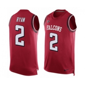 Men's Nike Atlanta Falcons #2 Matt Ryan Limited Red Player Name & Number Tank Top NFL Jersey