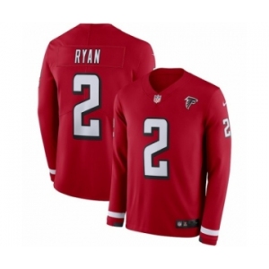 Men's Nike Atlanta Falcons #2 Matt Ryan Limited Red Therma Long Sleeve NFL Jersey