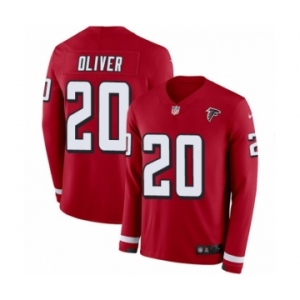 Men's Nike Atlanta Falcons #20 Isaiah Oliver Limited Red Therma Long Sleeve NFL Jersey