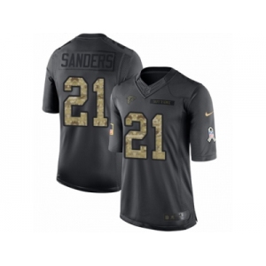 Men's Nike Atlanta Falcons #21 Deion Sanders Limited Black 2016 Salute to Service NFL Jersey