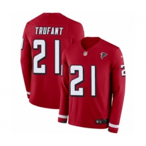 Men's Nike Atlanta Falcons #21 Desmond Trufant Limited Red Therma Long Sleeve NFL Jersey