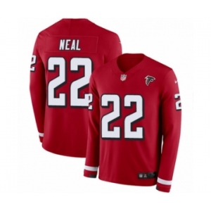 Men's Nike Atlanta Falcons #22 Keanu Neal Limited Red Therma Long Sleeve NFL Jersey