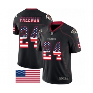 Men's Nike Atlanta Falcons #24 Devonta Freeman Limited Black Rush USA Flag NFL Jersey