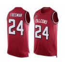 Men's Nike Atlanta Falcons #24 Devonta Freeman Limited Red Player Name & Number Tank Top NFL Jersey