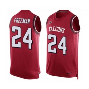 Men's Nike Atlanta Falcons #24 Devonta Freeman Limited Red Player Name & Number Tank Top NFL Jersey