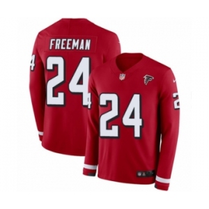 Men's Nike Atlanta Falcons #24 Devonta Freeman Limited Red Therma Long Sleeve NFL Jersey