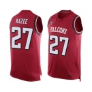 Men's Nike Atlanta Falcons #27 Damontae Kazee Limited Red Player Name & Number Tank Top NFL Jersey