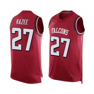 Men's Nike Atlanta Falcons #27 Damontae Kazee Limited Red Player Name & Number Tank Top NFL Jersey