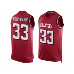 Men's Nike Atlanta Falcons #33 Blidi Wreh-Wilson Limited Red Player Name & Number Tank Top NFL Jersey