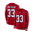 Men's Nike Atlanta Falcons #33 Blidi Wreh-Wilson Limited Red Therma Long Sleeve NFL Jersey