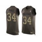 Men's Nike Atlanta Falcons #34 Brian Poole Limited Green Salute to Service Tank Top NFL Jersey