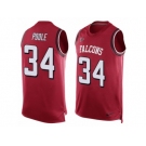 Men's Nike Atlanta Falcons #34 Brian Poole Limited Red Player Name & Number Tank Top NFL Jersey