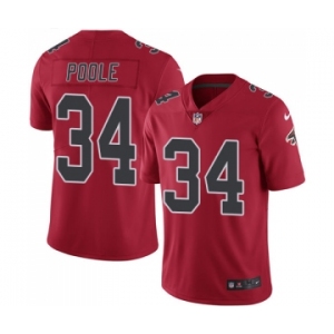 Men's Nike Atlanta Falcons #34 Brian Poole Limited Red Rush Vapor Untouchable NFL Jersey