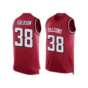 Men's Nike Atlanta Falcons #38 Dashon Goldson Limited Red Player Name & Number Tank Top NFL Jersey