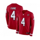 Men's Nike Atlanta Falcons #4 Brett Favre Limited Red Therma Long Sleeve NFL Jersey