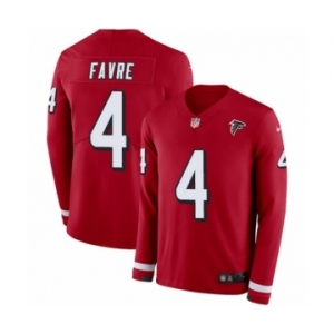 Men's Nike Atlanta Falcons #4 Brett Favre Limited Red Therma Long Sleeve NFL Jersey