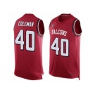 Men's Nike Atlanta Falcons #40 Derrick Coleman Limited Red Player Name & Number Tank Top NFL Jersey