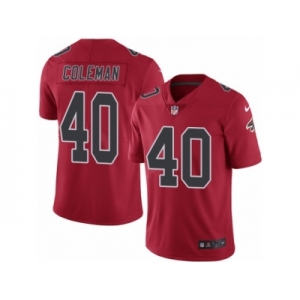 Men's Nike Atlanta Falcons #40 Derrick Coleman Limited Red Rush NFL Jersey