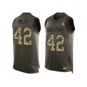 Men's Nike Atlanta Falcons #42 Duke Riley Limited Green Salute to Service Tank Top NFL Jersey