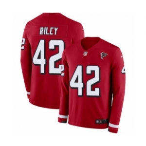 Men's Nike Atlanta Falcons #42 Duke Riley Limited Red Therma Long Sleeve NFL Jersey