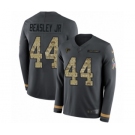 Men's Nike Atlanta Falcons #44 Vic Beasley Limited Black Salute to Service Therma Long Sleeve NFL Jersey