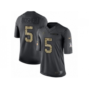 Men's Nike Atlanta Falcons #5 Matt Bosher Limited Black 2016 Salute to Service NFL Jersey