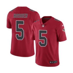 Men's Nike Atlanta Falcons #5 Matt Bosher Limited Red Rush Vapor Untouchable NFL Jersey