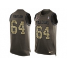 Men's Nike Atlanta Falcons #64 Sean Harlow Limited Green Salute to Service Tank Top NFL Jersey