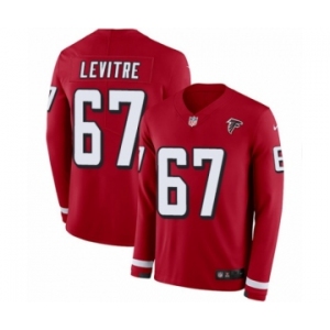 Men's Nike Atlanta Falcons #67 Andy Levitre Limited Red Therma Long Sleeve NFL Jersey