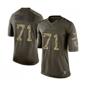 Men's Nike Atlanta Falcons #71 Wes Schweitzer Elite Green Salute to Service NFL Jersey